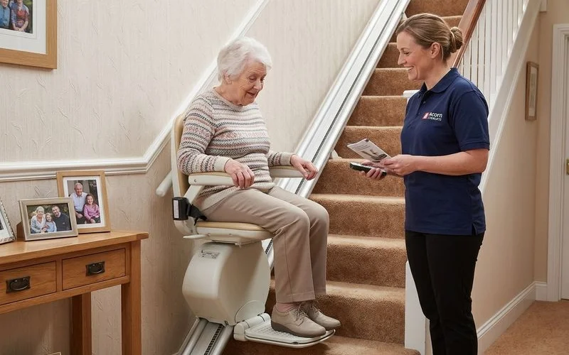 Completed stairlift installation in a Bolton property