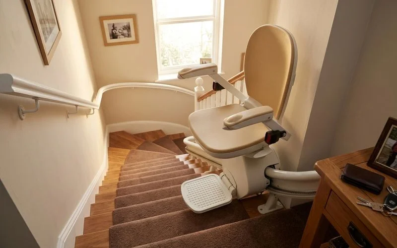 Straight stairlift on a single flight staircase